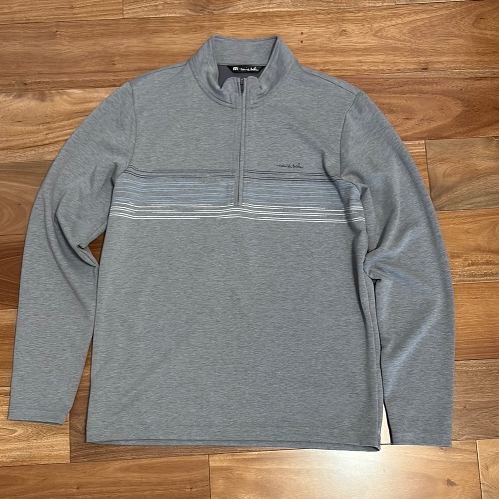 Travis Mathew Gray Quarter Zip Up Sweater